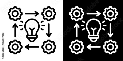 Innovation Process  Icon Set White Mix Style Collection