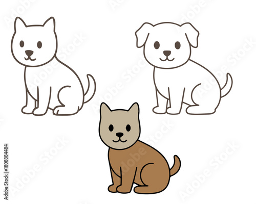 Cartoon Dog Matching Puzzle for Preschool Learning