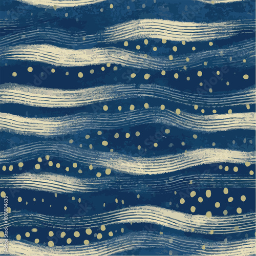 Seamless pattern of bohemian abstract dash and dot pattern