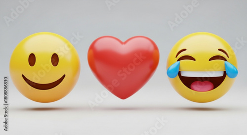 Emotional emojis love and laughter happy face smiling face joyful tears expression feelings concept