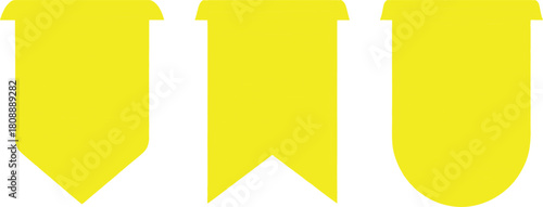 Three yellow ribbons isolated on, perfect for awards and honors