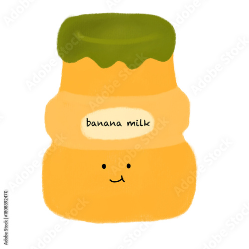 vector illustration of banana milk