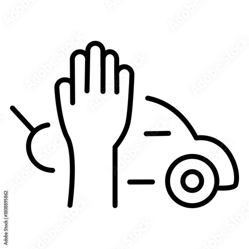 Driver Refusing Stop Outline