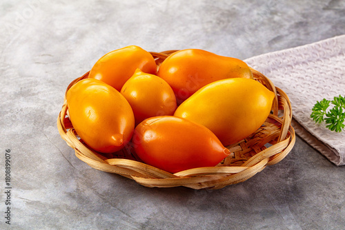 Sweet juicy ripe yellow tomato