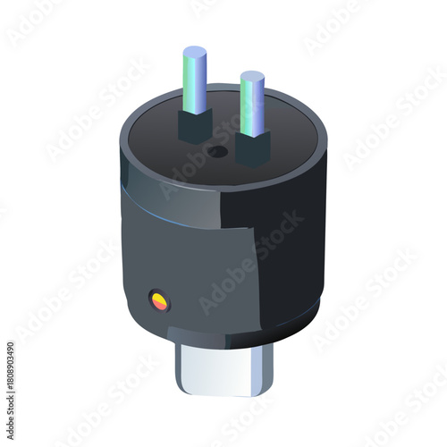 Black electric power supply switch and coffee grinder isolated on white equipment