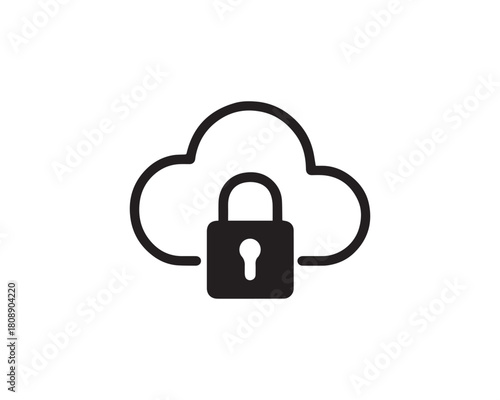 Cloud Lock icon vector design illustration