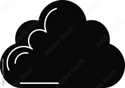 Cloud Icon Vector Illustration Simple Black Shape for Weather Forecast Design and Graphic Element Isolated on Transparent Background