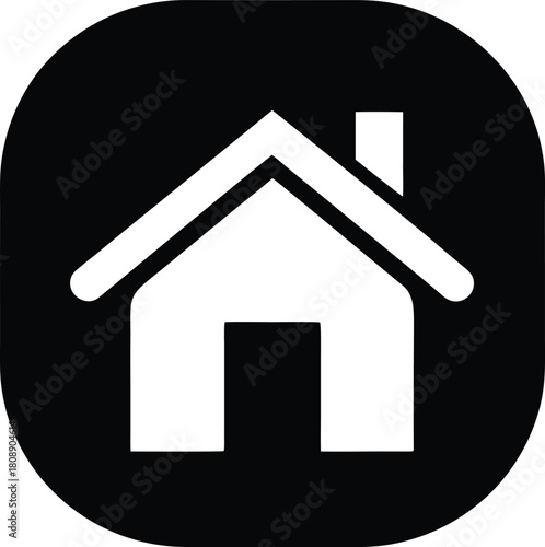 Home Icon House Symbol Navigation Button Rounded Square Shape Sign Vector Glyph Pictogram for App Interface UI UX Design Elements