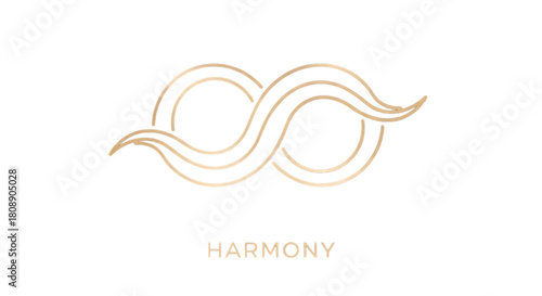 Elegant golden infinity symbol representing eternal harmony and balance, set against a clean white background.