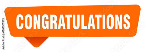 congratulations sticker. congratulations orange sign isolated on transpatent background