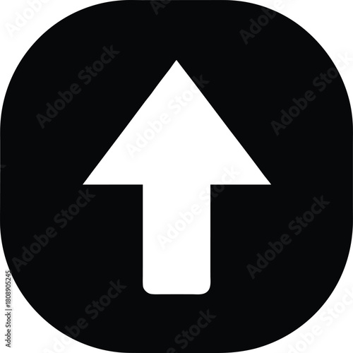 Upload Symbol Vector Up Arrow Icon Button Application Interface Simple Sign Element Navigation Directional Upward Moving Increase Shape
