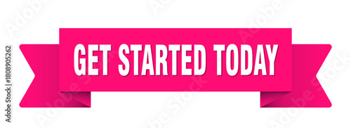 get started today ribbon isolated on transparent background. get started today ribbon