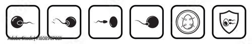 Conception of egg and sperm icon vector illustration.

