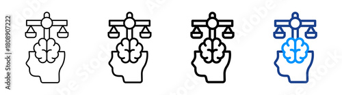 Mental Balance Icon Different Style Outline Collection Set