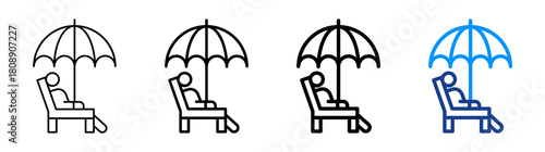 Relaxation Icon Different Style Outline Collection Set