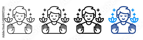 Calm Icon Different Style Outline Collection Set