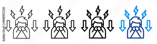 Stress Reduction Icon Different Style Outline Collection Set