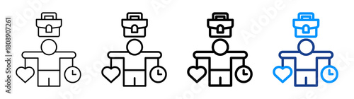 Work Life Balance Icon Different Style Outline Collection Set