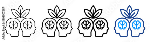 Mind Harmony Icon Different Style Outline Collection Set