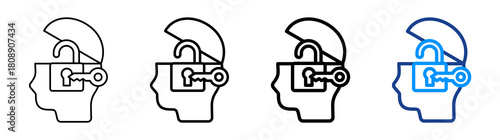 Open Mind Icon Different Style Outline Collection Set