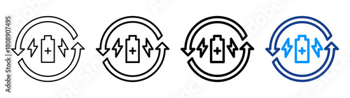 Stamina Recovery Icon Different Style Outline Collection Set