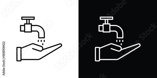 Ablution icon in line design. Editable stroke icon.