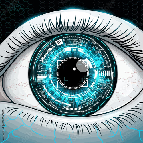 Eye futuristic technology interface digital vision