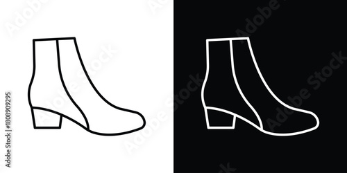 Ankle boots icon in line design. Editable stroke icon.