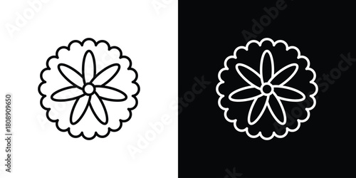 Aster icon in line design. Editable stroke icon.