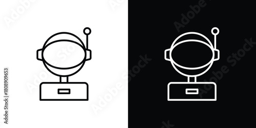 Astronaut user icon in line design. Editable stroke icon.
