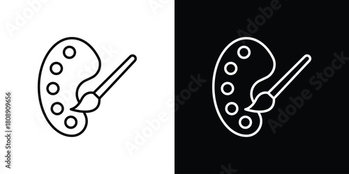 Artist color palette icon in line design. Editable stroke icon.