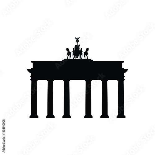Silhouette of the brandenburg gate in berlin germany