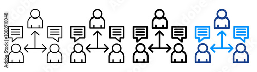Social Interaction Icon Different Style Outline Collection Set