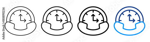 Time Call Icon Different Style Outline Collection Set
