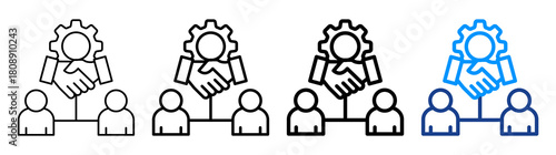 Relationship Building Icon Different Style Outline Collection Set
