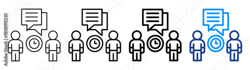Interactive Session Icon Different Style Outline Collection Set