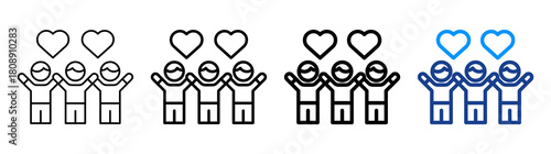 Togetherness Icon Different Style Outline Collection Set