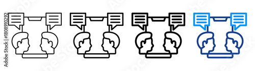 Digital Conversation Icon Different Style Outline Collection Set