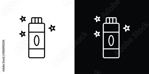 Baby powder icon in line design. Editable stroke icon.