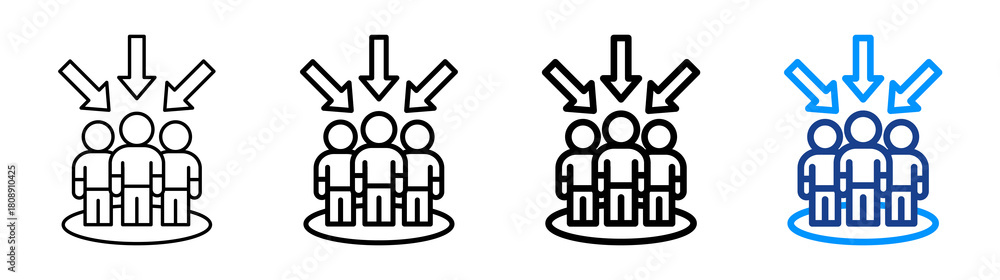 Obraz premium Gathering Icon Different Style Outline Collection Set