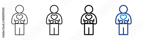 Self Love Icon Different Style Outline Collection Set