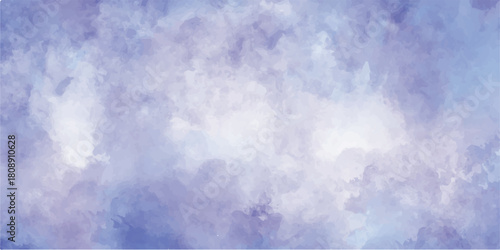 Abstract blue grunge background texture with bright white cloudscape for copy space. Cloudy watercolor shades shinny and fresh blue sky background. blue purple abstract background vector illustration