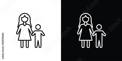 Baby sitter icon in line design. Editable stroke icon.