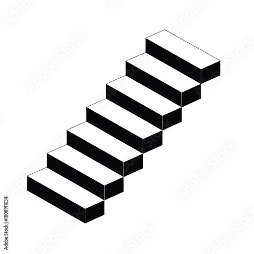 Optical illusion of a staircase that appears to go up and down