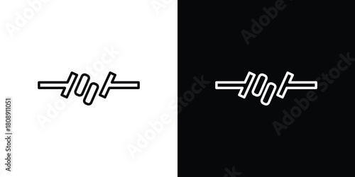 Barbed Wire icon in line design. Editable stroke icon.