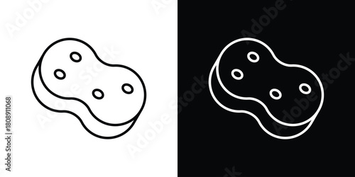 Bath sponge icon in line design. Editable stroke icon.