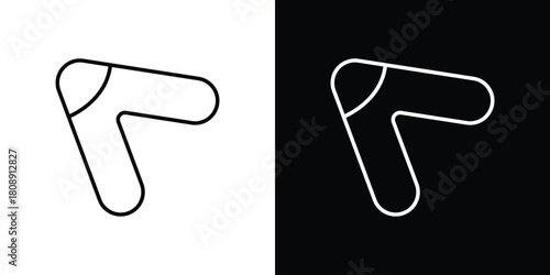 Boomerang icon in line design. Editable stroke icon.