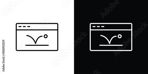 Bounce rate icon in line design. Editable stroke icon.