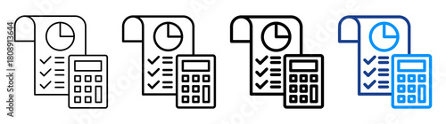 Calculation Icon Different Style Outline Collection Set