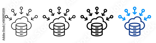 Data Aggregation Icon Different Style Outline Collection Set